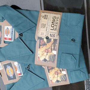 Two pair Long Sleeve Button Down Green Dickies 3XL